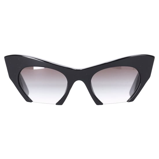 Miu Miu SMU 10OS Halbrand Katzenaugen-Sonnenbrille aus schwarzem Acetat - Image 1