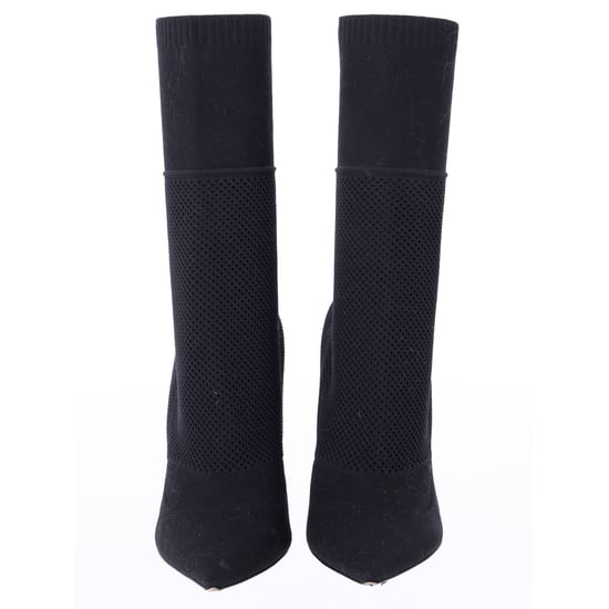 Burberry Kimberley Spitz zulaufende Stiefeletten aus schwarzem Strickstretchstoff - Image 3