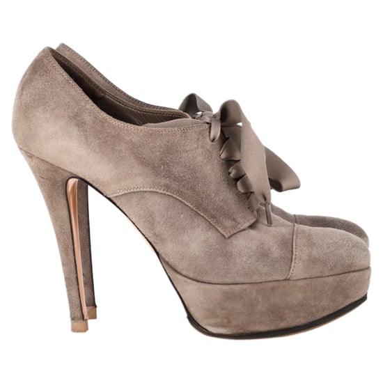 Gianvito Rossi Schnürstiefeletten mit Plateau aus beigem Wildleder - Image 1