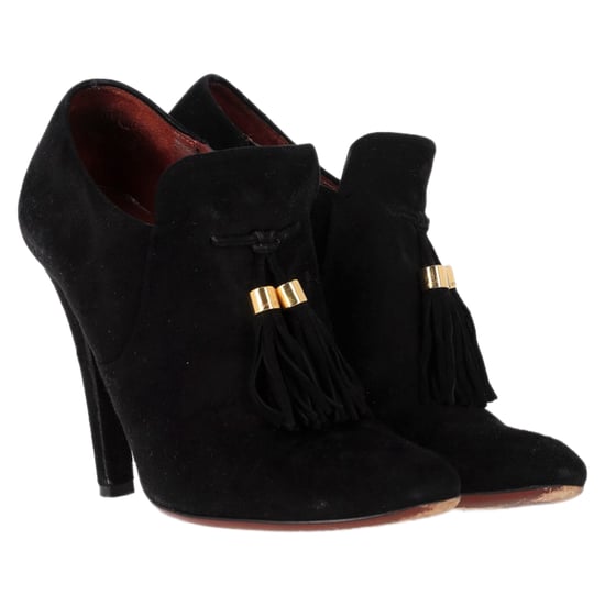 Gucci Mischa Ankle Boots mit Quasten-Detail aus schwarzem Wildleder - Image 4