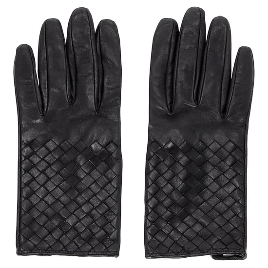 Bottega Veneta Intrecciato Handschuhe aus schwarzem Leder - Image 1