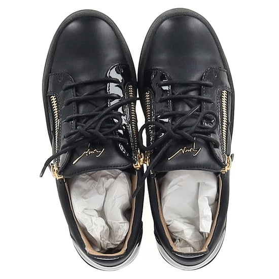 Giuseppe Zanotti Frankie Sneakers mit Reißverschlussdetails aus schwarzem Leder - Image 3