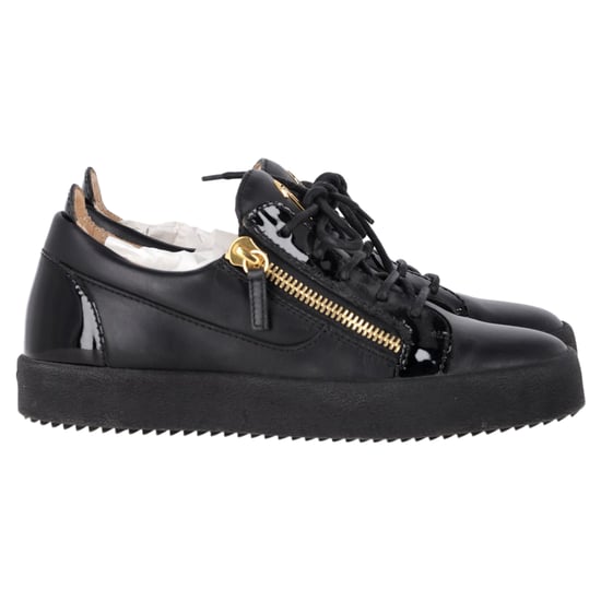 Giuseppe Zanotti Frankie Sneakers mit Reißverschlussdetails aus schwarzem Leder - Image 1
