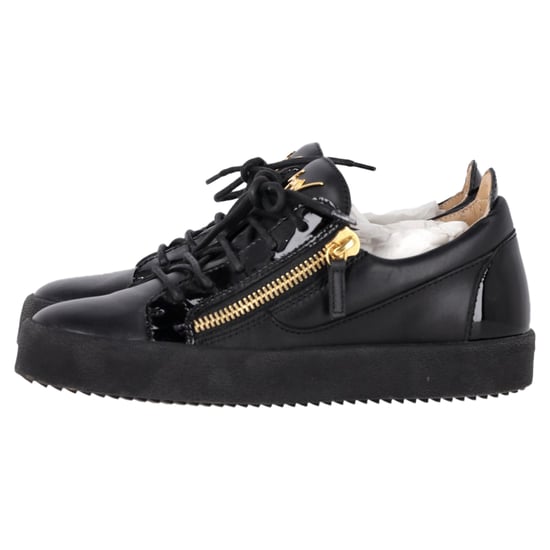 Giuseppe Zanotti Frankie Sneakers mit Reißverschlussdetails aus schwarzem Leder - Image 4