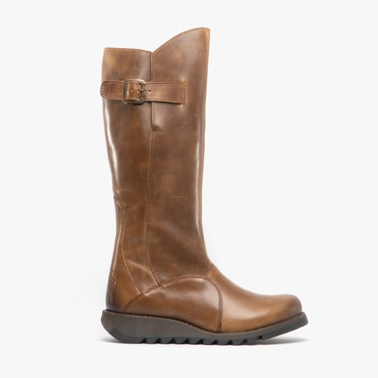 Fly London Damen MOL 2 Lederstiefel mit Keilabsatz und Reißverschluss, Kamelbraun - Image 1