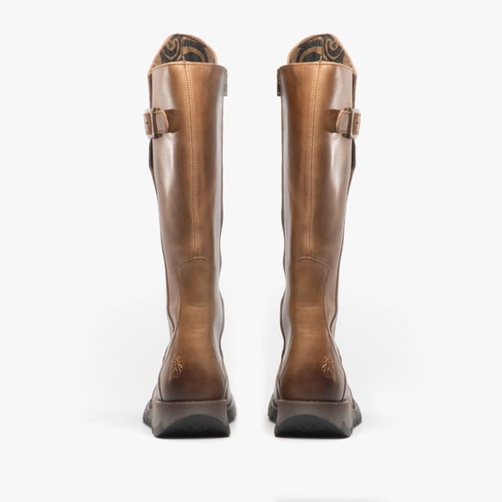 Fly London Damen MOL 2 Lederstiefel mit Keilabsatz und Reißverschluss, Kamelbraun - Image 4
