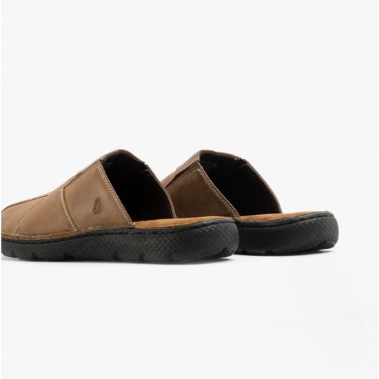 Hush Puppies CARSON Herren Leder Pantoletten Olive - Image 5