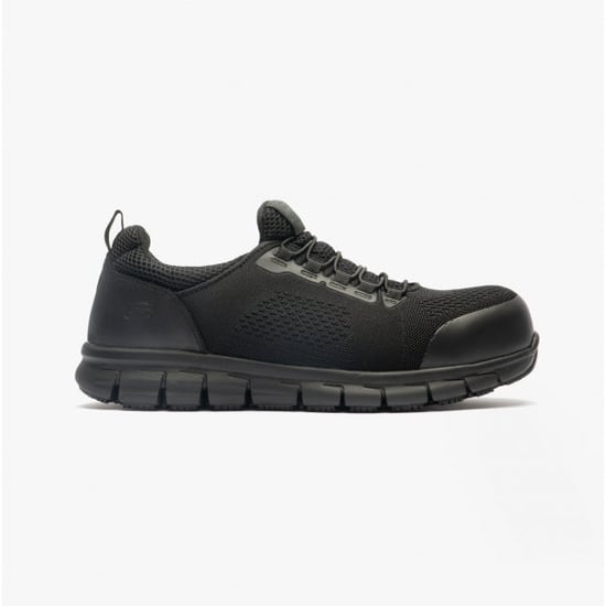 SYNERGY OMAT Herren Slipper Sicherheitsschuhe mit Zehenschutz Schwarz - Image 1