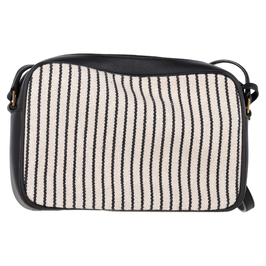 Saint Laurent Lou Medium YSL Gestreifte Kamera Crossbody-Tasche aus weißem Canvas - Image 3