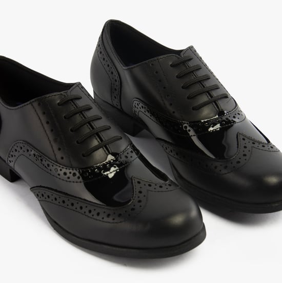KADA Mädchen Leder-Schulschuhe Schwarz - Image 3