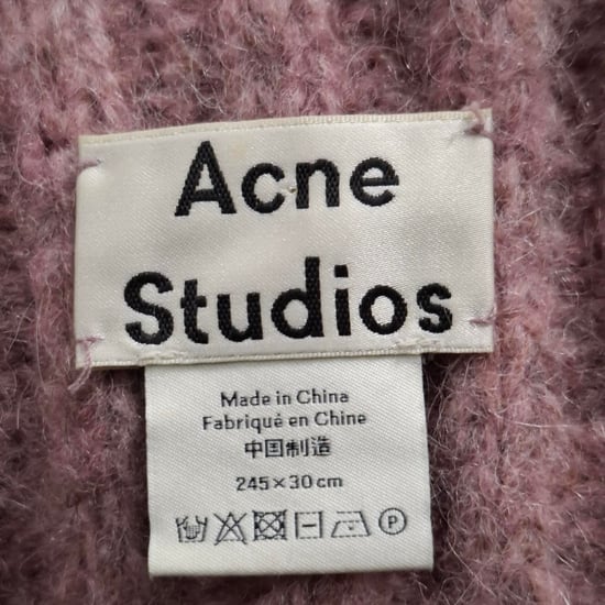 Acne Studios Rippenstrick-Schal aus rosa Wolle - Image 3