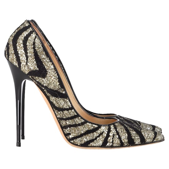 Jimmy Choo Zebra Agnes Pumps in Schwarz und Silber mit Spitze und Glitter - Image 1