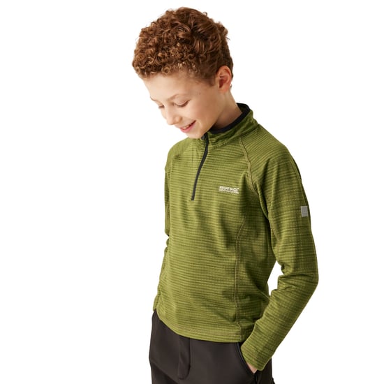 Regatta - "Berley" Fleece-Oberteil mit halbem Reißverschluss für Kinder (Nephrit Grün/Schwarz) - Image 4