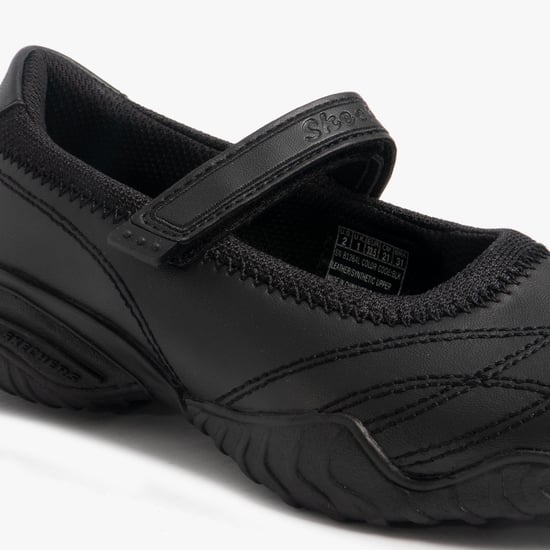 VELOCITY POUTY Mädchen Leder-Schulschuhe Schwarz - Image 6