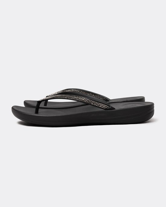 FitFlop Iqushion Sparkle Damen Gummizehenstegsandalen In Schwarz - Image 2
