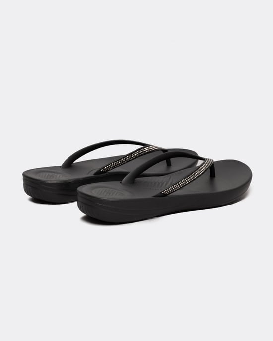 FitFlop Iqushion Sparkle Damen Gummizehenstegsandalen In Schwarz - Image 3