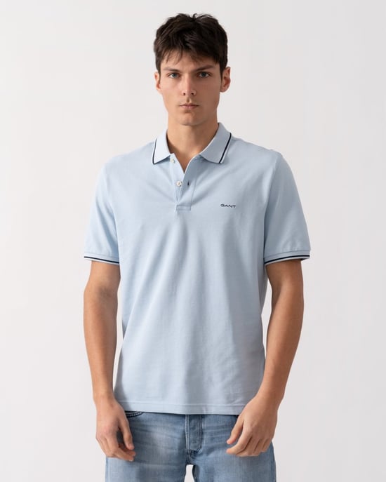 GANT Herren Poloshirt mit kurzen Ärmeln und Tipping aus Piqué - Image 1
