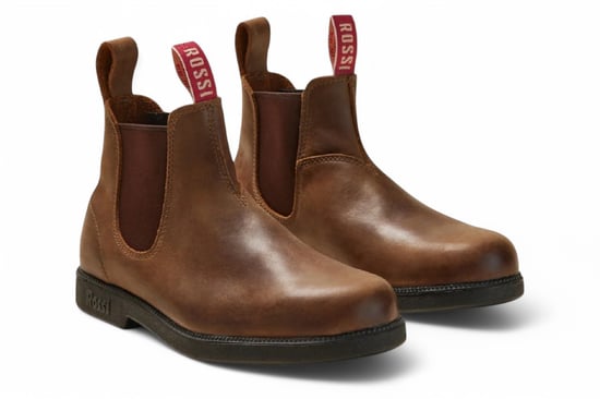 Rossi 607 Booma Chelsea-Stiefel aus rustikalem braunem Leder - Image 3