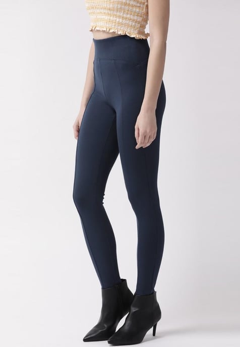 M&S Magic Shaping Leggings mit hoher Taille und Bauchansatz in Navy - Image 3