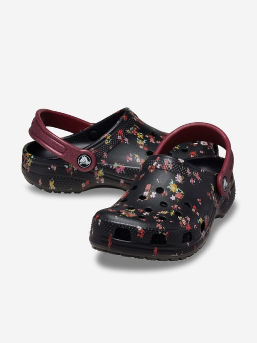 Crocs Mädchen Classic Ditsy Floral Clog in Schwarz - Image 2