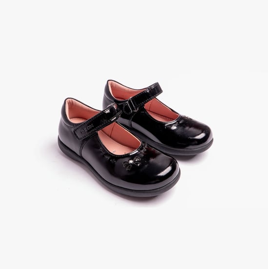 NAIMARA G A Mädchen Leder Klettverschluss Schulschuhe Glanzschwarz - Image 6