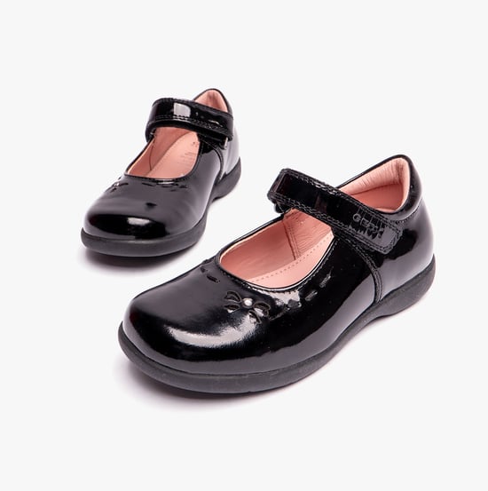 NAIMARA G A Mädchen Leder Klettverschluss Schulschuhe Glanzschwarz - Image 5