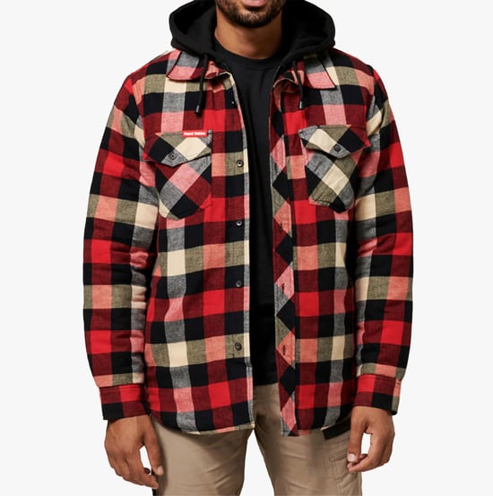 Hard Yakka GESTEPPTES FLANELL Herren Hemdjacke Rot - Image 1