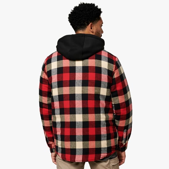 Hard Yakka GESTEPPTES FLANELL Herren Hemdjacke Rot - Image 3