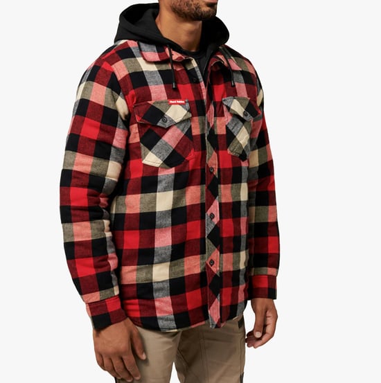 Hard Yakka GESTEPPTES FLANELL Herren Hemdjacke Rot - Image 2