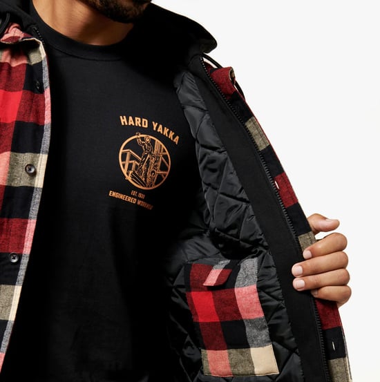 Hard Yakka GESTEPPTES FLANELL Herren Hemdjacke Rot - Image 4