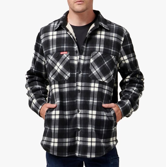 Hard Yakka QUILTED FLANELL Herren Hemdjacke Grau - Image 1