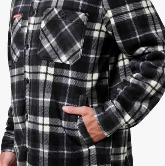 Hard Yakka QUILTED FLANELL Herren Hemdjacke Grau - Image 4
