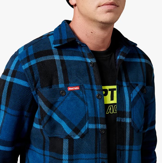 Hard Yakka GESTEPPTES FLANELL-Hemd-Jacke für Herren Blau - Image 2