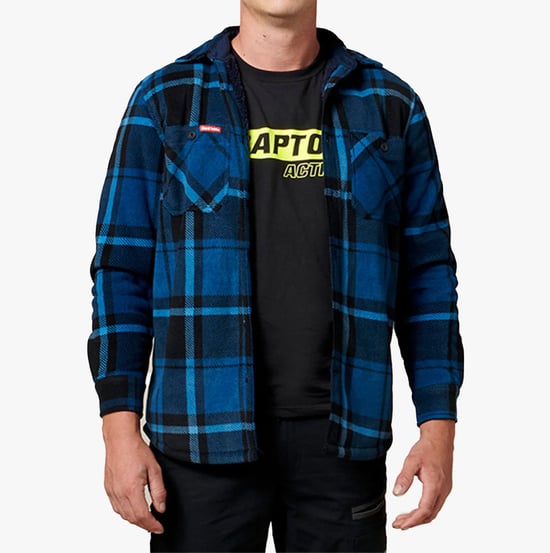 Hard Yakka GESTEPPTES FLANELL-Hemd-Jacke für Herren Blau - Image 4
