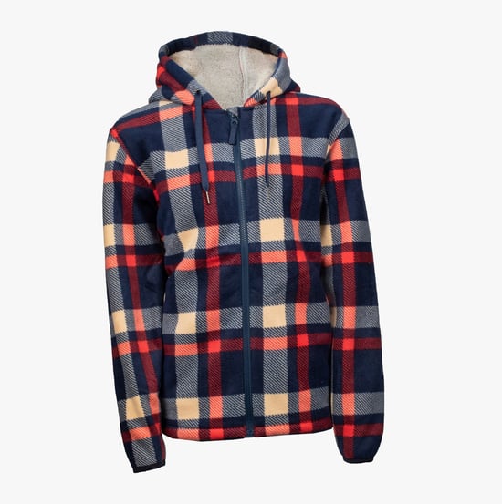 Hard Yakka CHECK ZOODIE Damen Sweatshirt Blau - Image 1