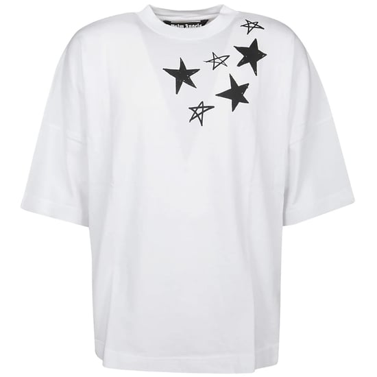 Palm Angels Shooting Stars Overlogo Übergroßes weißes T-Shirt - Image 1