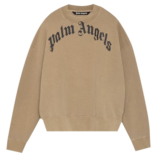 Palm Angels GD-Sweatshirt mit gebogenem Logo in Beige - Image 1