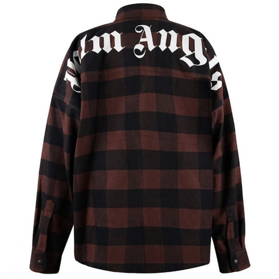 Braune Flanell-Overshirt-Jacke von Palm Angels mit klassischem Logo - Image 2