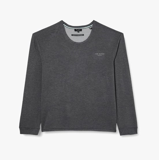 Ted Baker Langarm-Pyjama-Oberteil | Atmungsaktives lässiges Herren-Langarm-T-Shirt - Anthrazit - Image 3