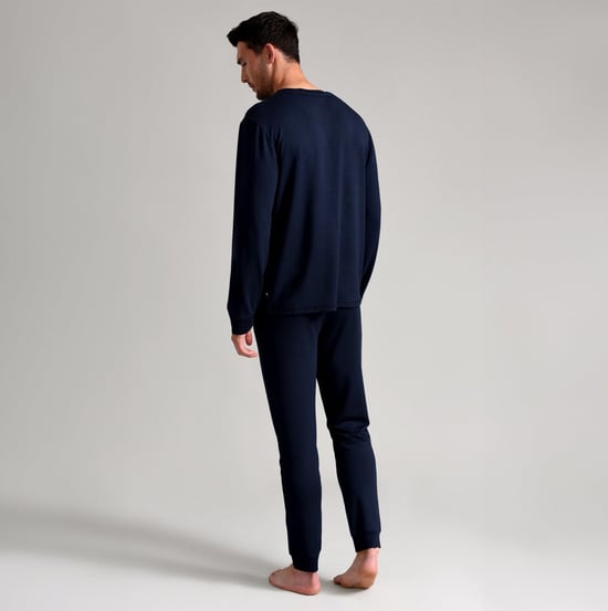 Ted Baker Herren Pyjama Hose | Atmungsaktiv Lässig Lange Pyjama Jogger mit Taschen - Navy - Image 3