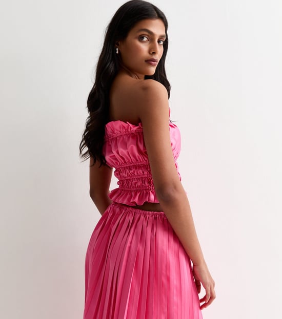Rosa gerafftes Bandeau-Top - Image 4