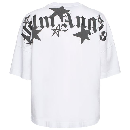 Palm Angels Shooting Stars Overlogo Übergroßes weißes T-Shirt - Image 2