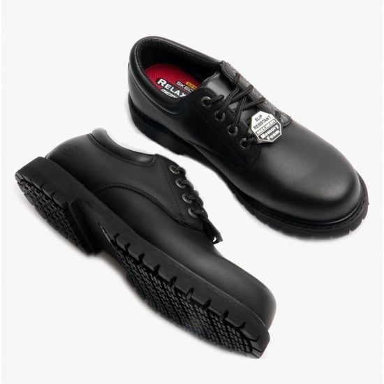 ENTSSPANNTER SITZ: COTTONWOOD - ELKS SR Herren Leder Rutschfeste Schuhe Schwarz - Image 3