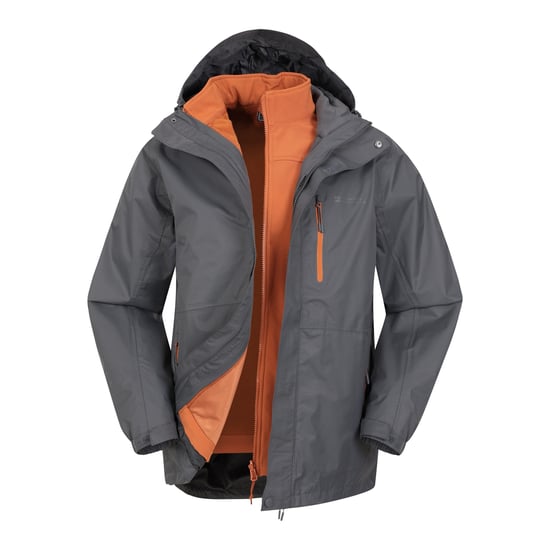 Mountain Warehouse - "Bracken Extreme" Jacke, wasserfest 3 in 1 für Herren (Holzkohle) - Image 1