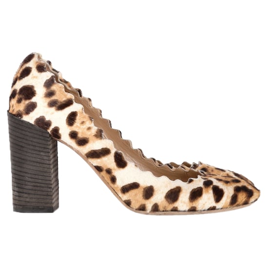 Chloé Leopard Scallop Pumps aus braunem Ponyfell - Image 1