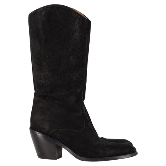 Chloé Western-Cowboystiefel aus schwarzem Leder und Wildleder - Image 1