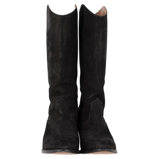 Chloé Western-Cowboystiefel aus schwarzem Leder und Wildleder - Image 2