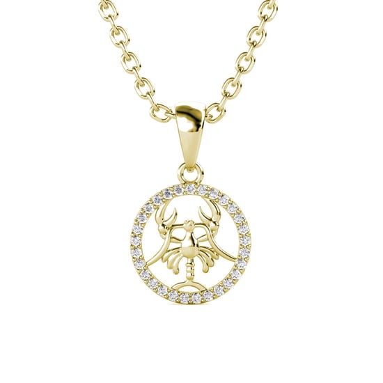 Krebs Sternzeichen Anhänger - Gold und Kristall - Image 1
