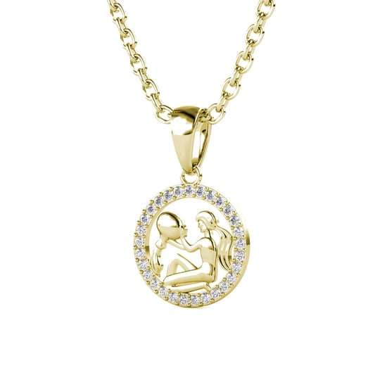Wassermann Sternzeichen Anhänger - Gold und Kristall - Image 2