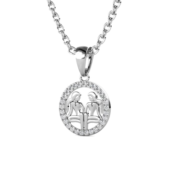 Zwillinge Sternzeichen Anhänger - Silber und Kristall - Image 3